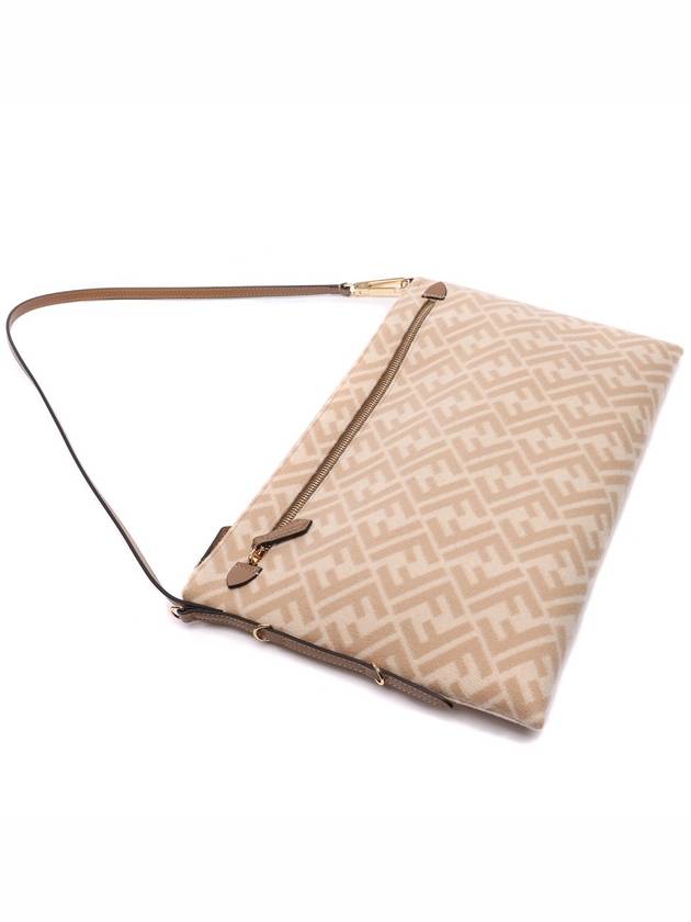 Fendi FF Logo Vertigo Clutch Bag Beige