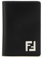 Fendi FF Square Leather Card Wallet Black