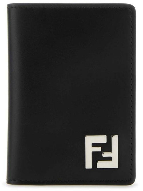 Fendi FF Square Leather Card Wallet Black