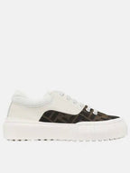 Fendi Kids Force Leather Low Top Sneakers White