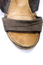 Chloe Womens Suede Open Toe Strappy Lace Up Sandals Brown