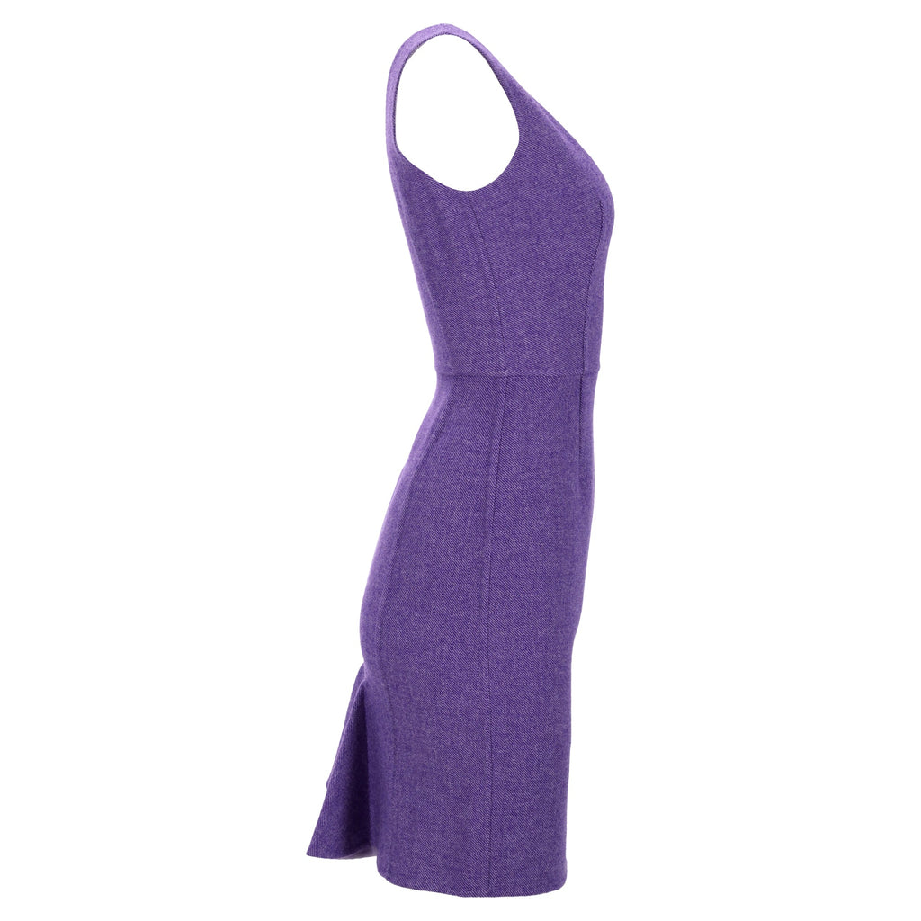 Christian Dior Mini Sleeveless Dress in Purple Wool