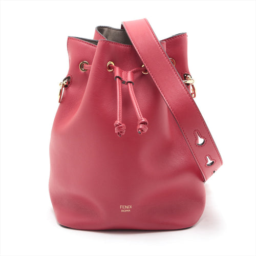 Fendi Montreux Leather Shoulder Bag Red 8BT298