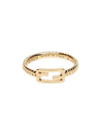Fendi Link Chain Baguette Ring Gold