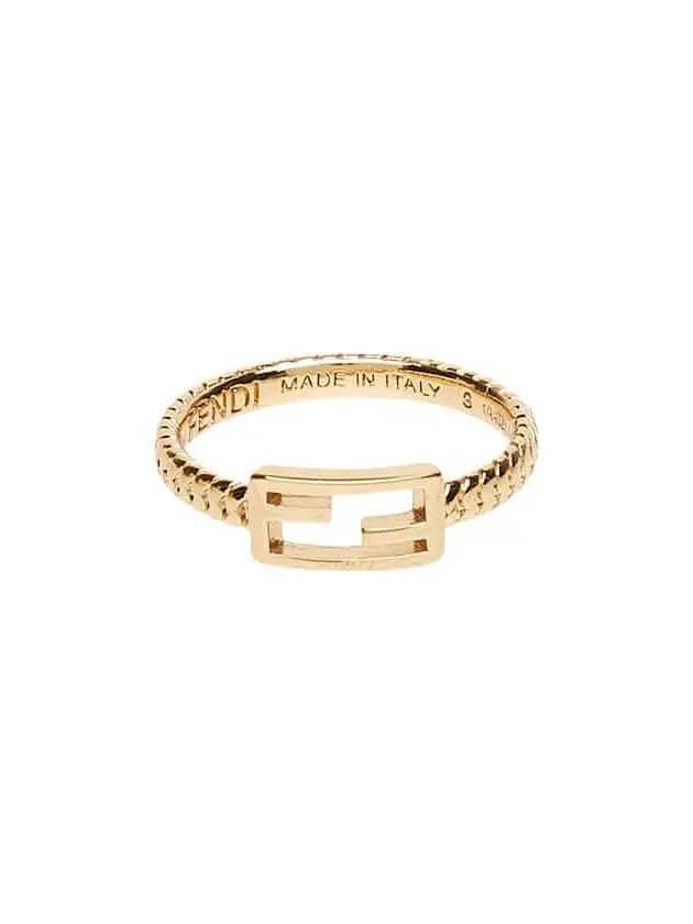 Fendi Link Chain Baguette Ring Gold