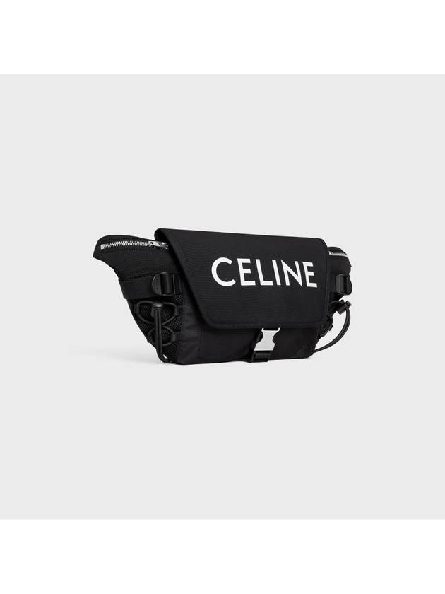 CELINE Logo Print Small Nylon Belt Bag Black