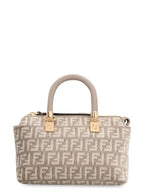 Fendi FF Tapestry Fabric Tote Bag Beige
