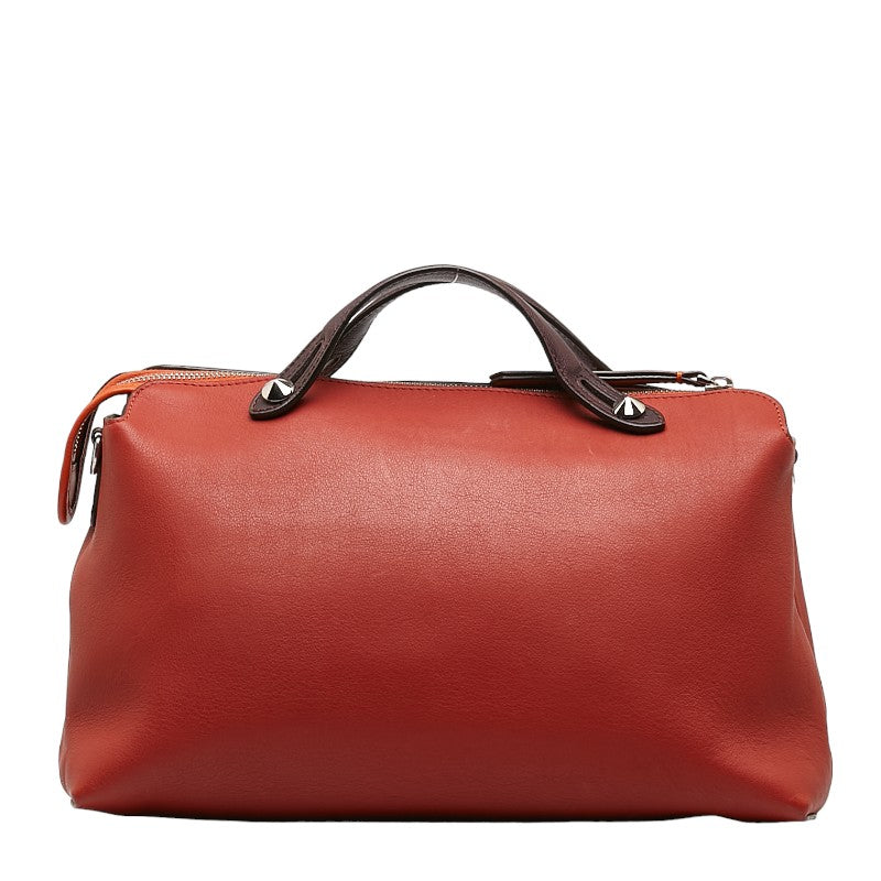 FENDI Boston Bag Handbag 8BL125 Calf Leather Orange Ladies