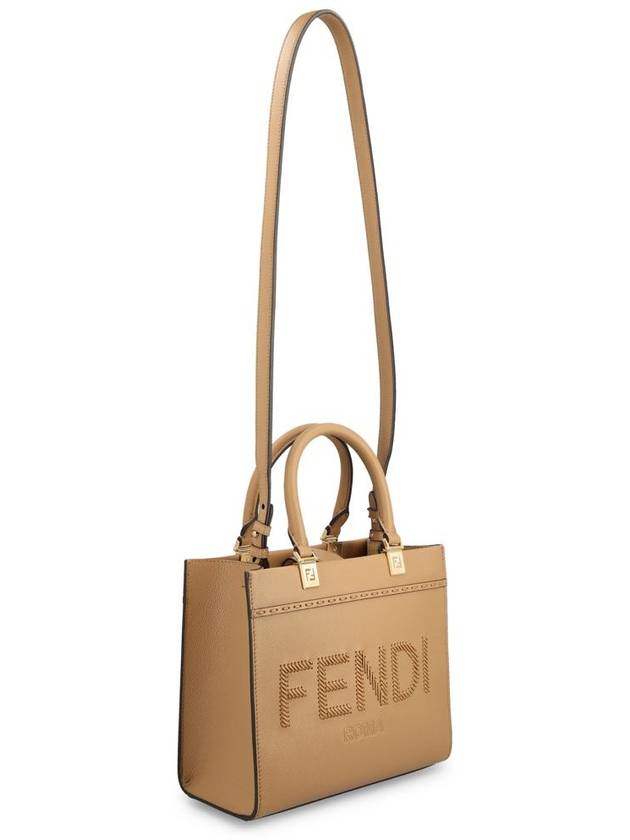 Fendi Logo Sunshine Small Tote Bag Cappuccino