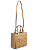 Fendi Logo Sunshine Small Tote Bag Cappuccino