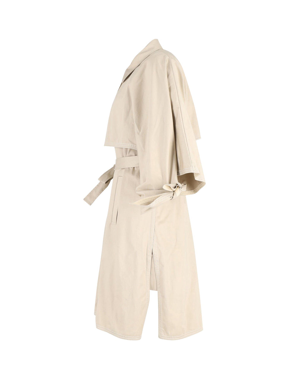 Chloe Belted Trench Coat in Beige Cotton