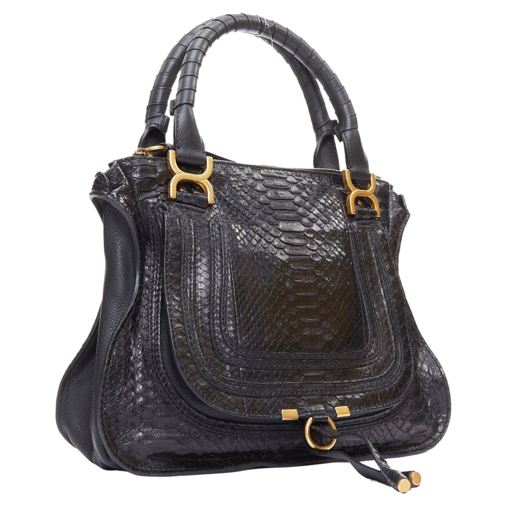 Chloe Marcie scaled leather hardware satchel bag