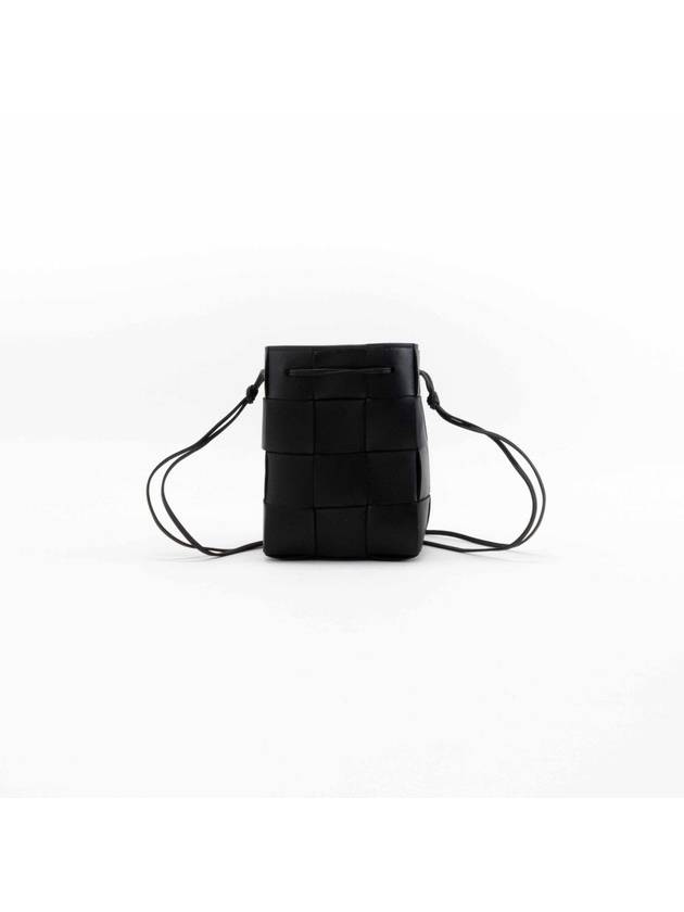 Bottega Veneta Intrecciato Cassette Small Bucket Bag Black