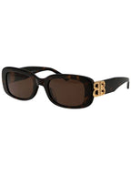 Balenciaga Eyewear Rectangle Acetate Sunglasses Havana
