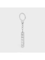 CELINE Logo Cube Bag Charm Keyring Silver