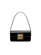 Flap Patent Calfskin Tote Bag Black Dior
