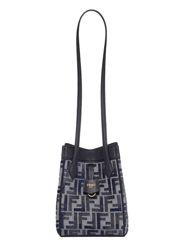 Fendi Origami Small FF Chenille Bucket Bag Dark Blue