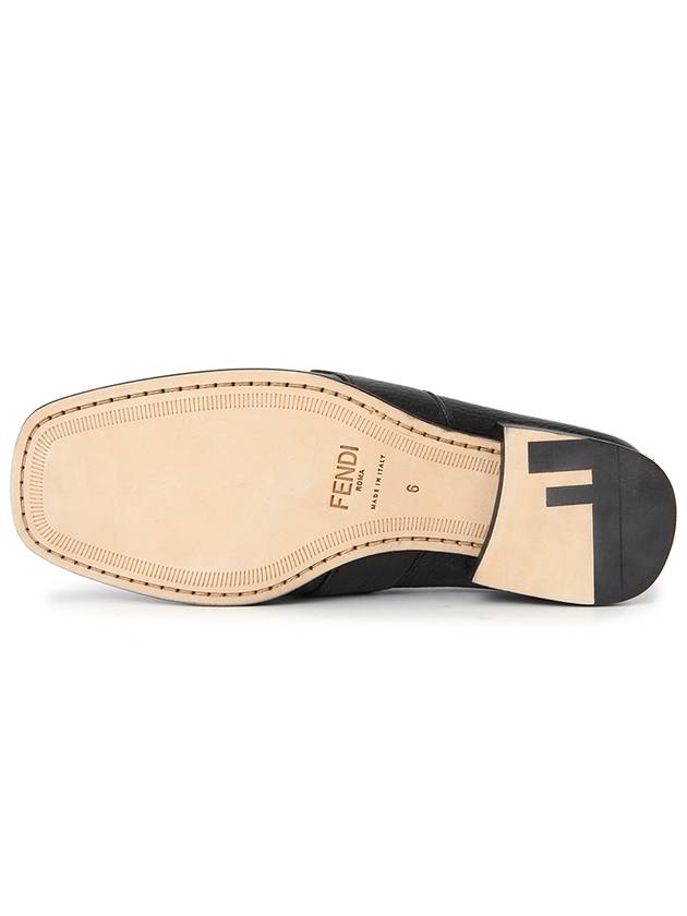 Fendi FF Square Leather Loafers Black