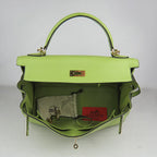 Hermes Kelly 32cm Togo Leather Handbag 6108 Green Golden