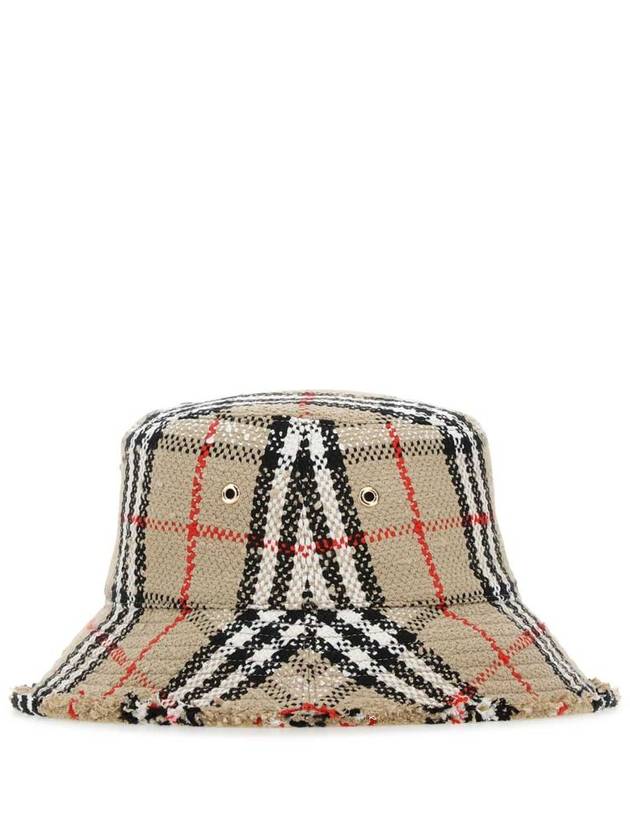 Burberry Check Boucle Bucket Hat Beige