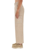 Fendi gabardine cargo straight pants beige