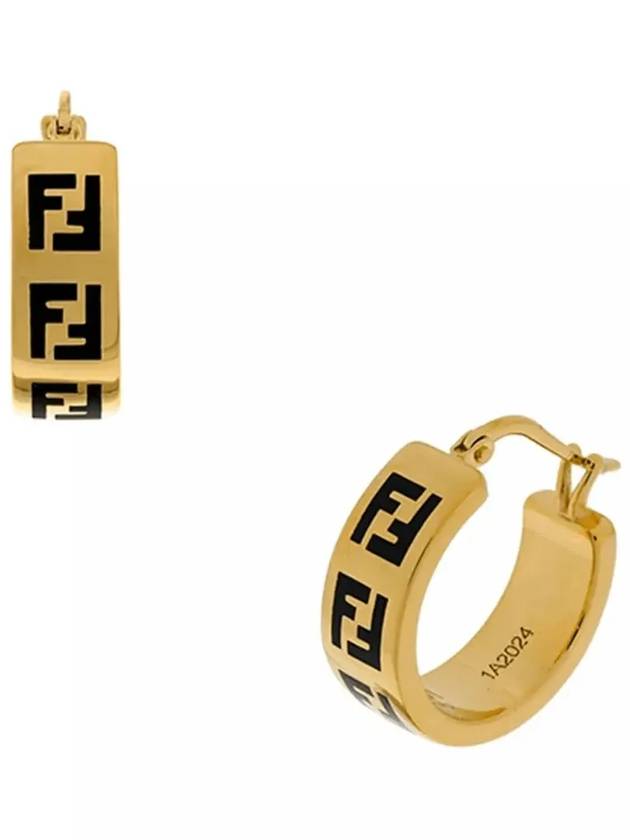Fendi Forever Enamel FF Metal Earrings Gold