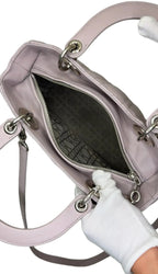 CHRISTIAN DIOR Lambskin Cannage Medium Lady Dior Grey B13-20