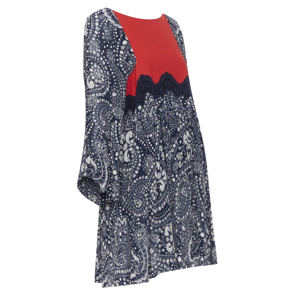 Chloe lace trimmed floral sleeve boho dress