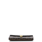 F is Fendi Continental Chain Wallet Zucca Embossed Leather