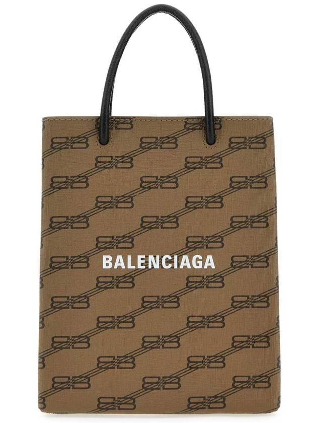 Balenciaga BB Monogram Mini Tote Bag Brown