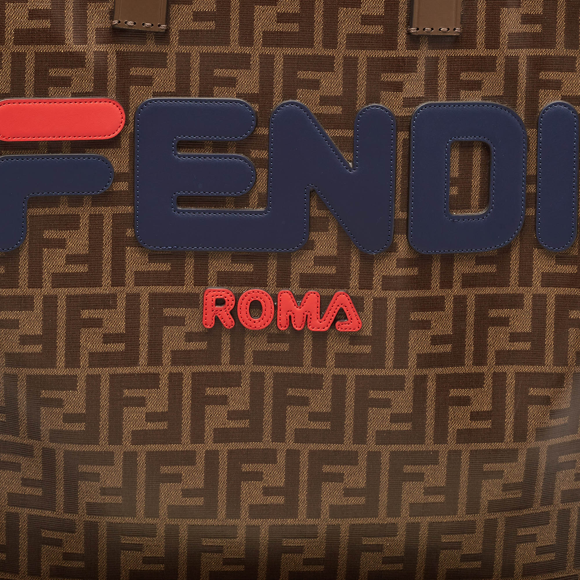 Fendi Brown Zucca Coated Canvas Large Mania Shopper Tote