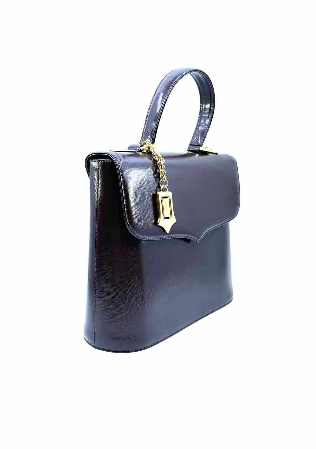 YVES SAINT LAURENT Brown Leather Solid Handbag