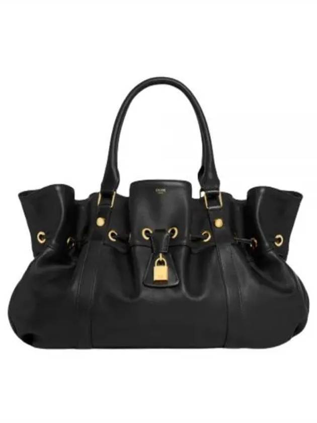 CELINE Medium Abbey Supple Calfskin Tote Bag Black