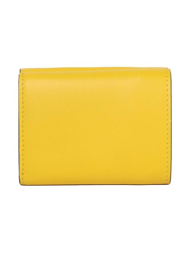 Fendi Logo Leather Half Wallet Yellow