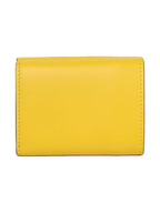 Fendi Logo Leather Half Wallet Yellow