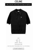 CELINE Triomphe Cotton Polo Shirt Black