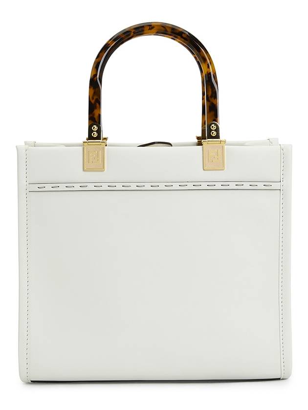 Fendi Sunshine Small Leather Tote Bag White