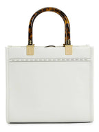 Fendi Sunshine Small Leather Tote Bag White