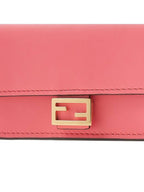 Fendi FF Baguette Flap Card Wallet Rosa