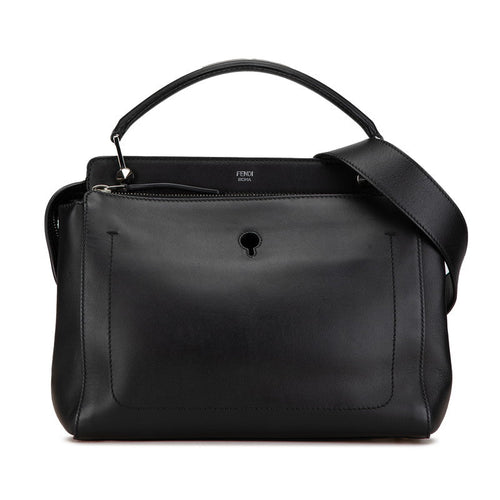 Fendi Dotcom Leather 2WAY Handbag Black