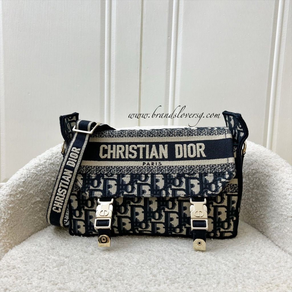 Dior Small Diorcamp Bag in Dark Blue Oblique Embroidery (Model: M1241ORIW, Colour: M928)