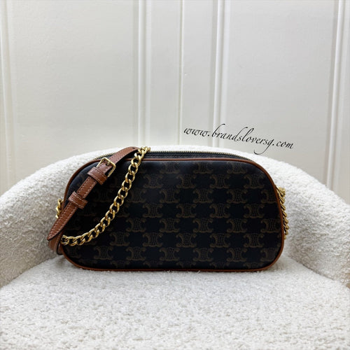 Celine Multi Bag in Triomphe Canvas, Tan Calfskin and GHW (Model: 114122BZJ)