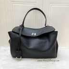 Balenciaga Medium Rodeo Handbag in Black Smooth Calfskin and Aged SHW
