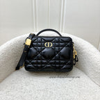 Dior Small Caro Box Bag in Black Quilted Macrocannage Calfskin and GHW
