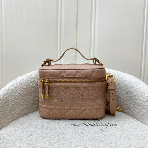Dior Small DiorTravel Vanity Case in Nude Pink Calfskin and GHW