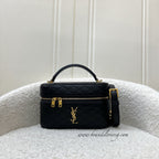 Saint Laurent YSL Gaby Vanity (LP Style) Bag in Black Lambskin and AGHW