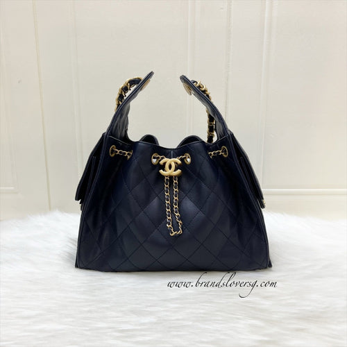 Chanel 25 Small Hobo Bag in 25S Navy Caviar and AGHW