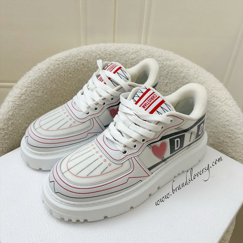 Dior Dioramour Dior Addict Sneakers in Calfskin and Technical Fabric Sz 36