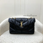 Saint Laurent YSL Toy Puffer Shoulder Bag in Black Lambskin and GHW