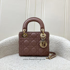 Dior Mini Lady Dior in Nude Pink Lambskin and LGHW